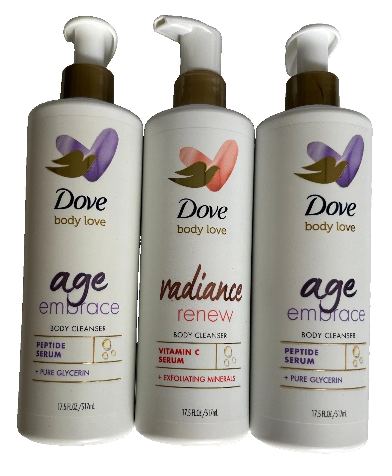 Dove Body Love Body Cleanser, 17.5 fl oz (3 Pack)