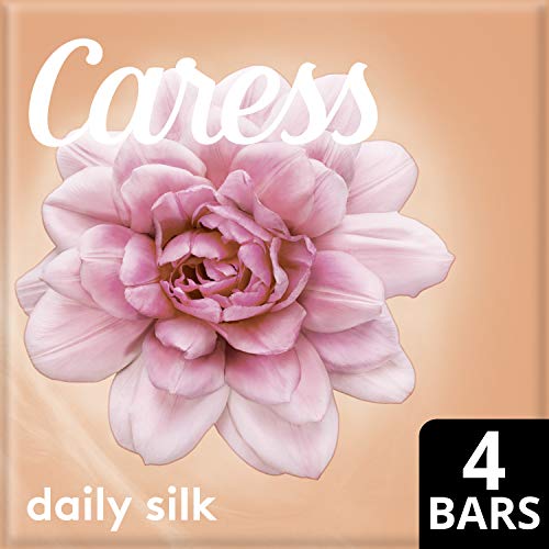 Caress Beauty Bar Soap For Silky, Soft Skin Daily Silk With Silk Extract and Floral Oil Essence 3.75 oz 4 Bars, 15 Ounce (Pack of 1)