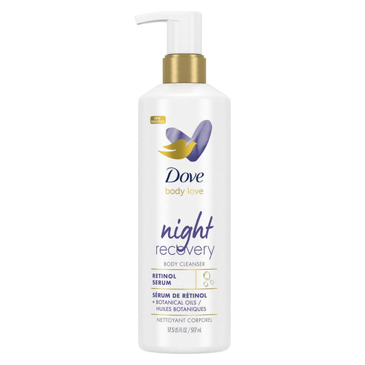 Dove Body Love Night Recovery Daily Use Retinol Serum Women's Body Cleanser, 17.5 fl oz