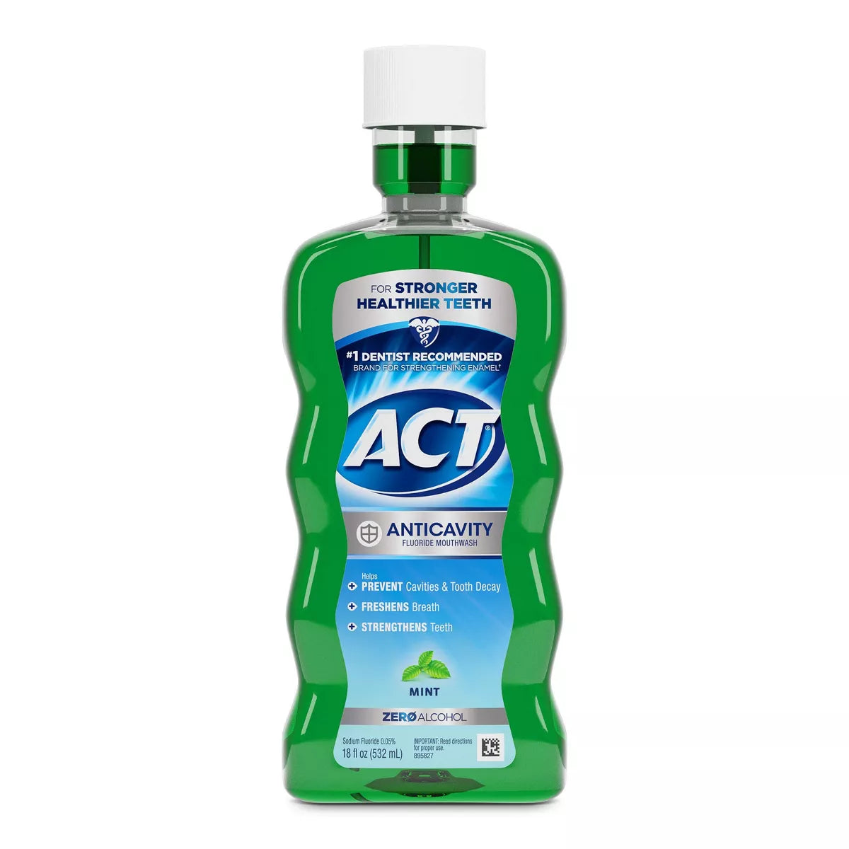 ACT Mint Fluoride Rinse Mouthwash - 18 fl oz