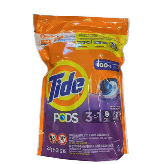 TIDE PODS 39 ct Laundry Detergent Soap Pacs, Spring Meadow Scent, Powerful 3-in-1 Clean, HE Compatible, 39 Count